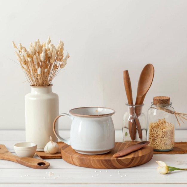 Kuchnia domowa z drewnianymi elementami